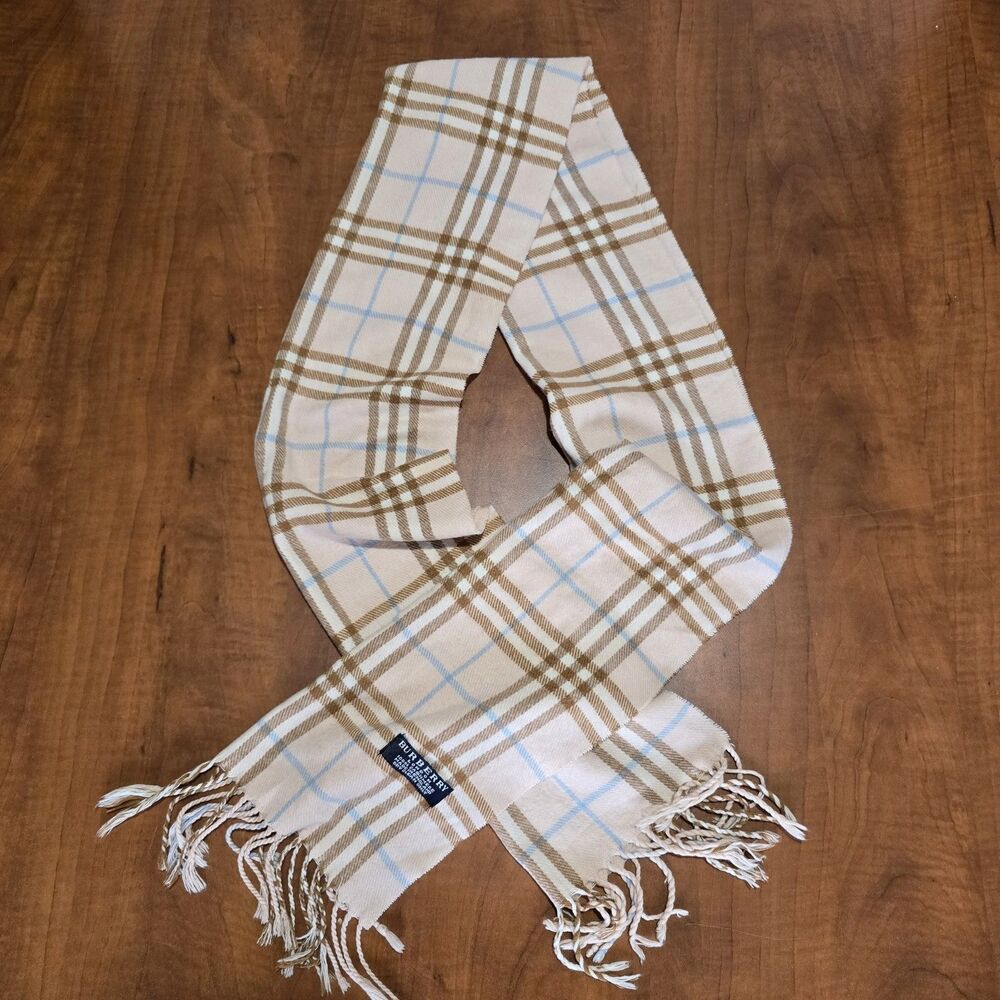 Burberry Vintage Plaid 100% Cashmere Nova Check Scarf With Tassels OS